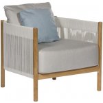 Barlow Tyrie Nízké křeslo Cocoon, 84x84x72 cm, rám teak, výplet lanko chalk, venkovní látka Sunbrella Standard – Hledejceny.cz