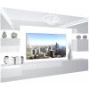 Obývací stěna Belini Premium Full Version bílý lesk LED osvětlení Nexum 39
