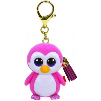 Přívěsek na klíče růžový tučňák TY Mini Boos klip GLIDER 25072