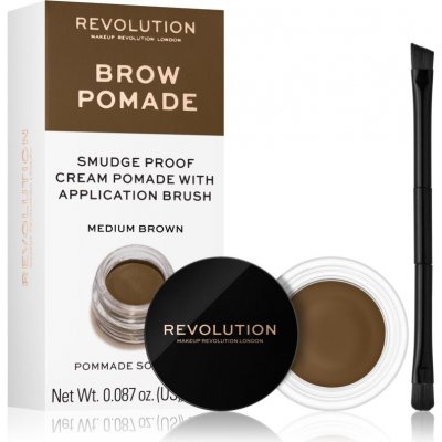 Makeup Revolution London Brow Pomade pomáda na obočí Medium Brown 2,5 g