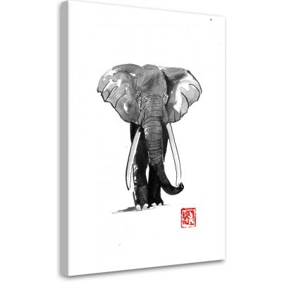 Gario Obraz na plátně Černobílý slon - Péchane Rozměry: 40 x 60 cm – Zboží Mobilmania