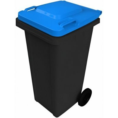 Max C24BB Popelnice 240 l černá s modrým víkem – Hledejceny.cz