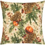 Bellatex Polštář Vánoce Šišky a jablka 40x40 – Sleviste.cz
