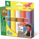 SES CREATIVE Křídy chodníkové barevné tlusté set 6ks v krabičce