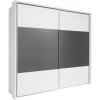 Šatní skříň Xora 001298000603 s posuvnými dveřmi bílá tmavě šedá 240 x 226 x 64 cm