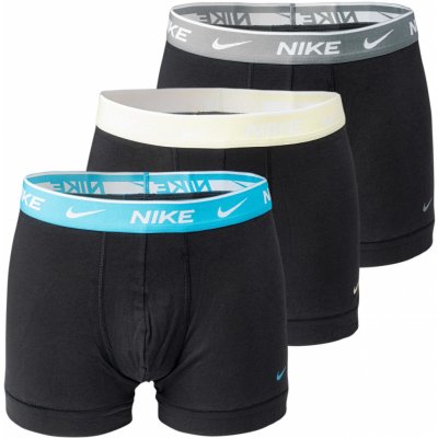 Nike Everyday Cotton Stretch Trunk 3-Pack Black/ Blue Light/ Citron/ Cool Grey – Zboží Mobilmania