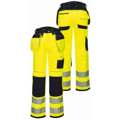 Portwest HiVis PW3™ Kalhoty HOLSTER zkrácené F žlutá-černá