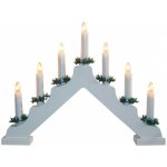 M.A.T. svícen vánoční el. 7 svíček,teplá bilý,jehlan,dřev.bilý,do zásuvky – Zboží Mobilmania