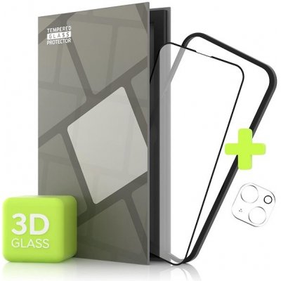 Tempered Glass Protector pro iPhone 13, 3D + sklo na kameru + instalační rámeček Case Friendly TGR-AI13F-BL