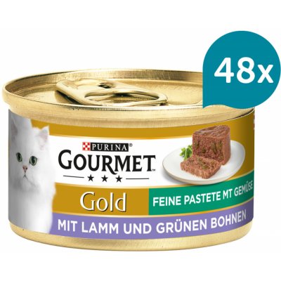 Gourmet Gold jemná s jehněčím masem a zelenými fazolkami 48 x 85 g