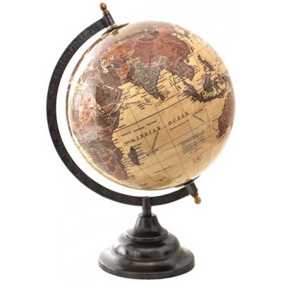 Hnědý dekorativní glóbus na podstavci Globe – 22x22x33 cm - 2 ks