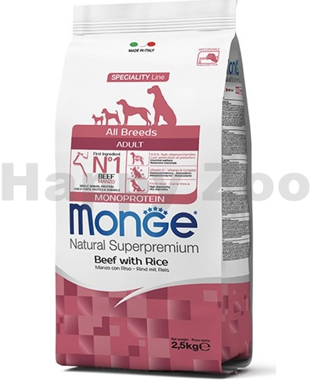 MONGE Dog Monoprotein Hovězí rýže 27/16 12 kg
