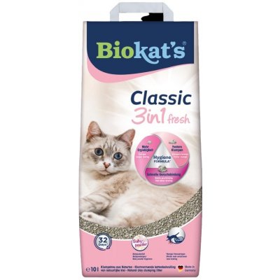 Biokat’s Classic Fresh 3 v 1 bentonitové s vůní dětského pudru 10 l – Zboží Mobilmania