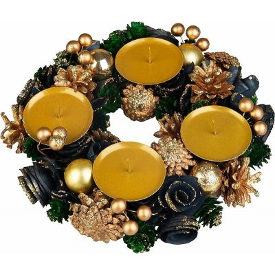 MagicHome Vánoce, adventní, zeleno-modro-zlatý, 25 cm – Hledejceny.cz