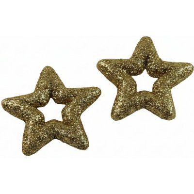 www.susenerostliny.cz Hvězda glitter 7cm zlatá, cena za 24ks – Hledejceny.cz