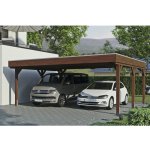 SKAN HOLZ Přístřešek na auto Grunewald dvojitý 622 x 554 cm ořech – Zbozi.Blesk.cz