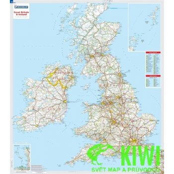 Michelin nástěnná mapa Great Britain, Ireland 1:1 mil. 88x100 cm lamino