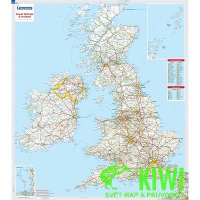 Michelin nástěnná mapa Great Britain, Ireland 1:1 mil. 88x100 cm lamino