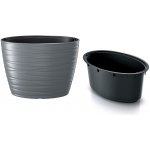 Prosperplast Květináč oválný s vkladem MAZE šedý kámen 58,5 cm – Zboží Mobilmania