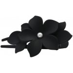 Spona na vlasy s květem a perličkou Barva: šedá – Zboží Mobilmania