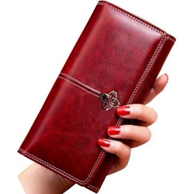 Camerazar Dámská peněženka velká elegantní kožená vínová – Zboží Mobilmania
