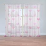 Sablio Záclony Růžové srdce: 2ks 150x250cm – Zboží Mobilmania