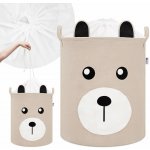 SIPO Koš uzavíratelný bavlna Bear béžový 43 L – Zboží Dáma
