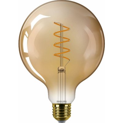Philips LED filament žárovka E27 G125 5,5W 40W 470lm 2200K stmívatelná, jantarová – Zboží Živě