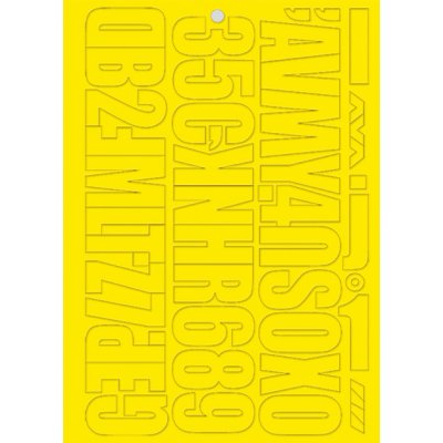 Nástěnková písmena a číslice - 4 sady, žluté – Sleviste.cz