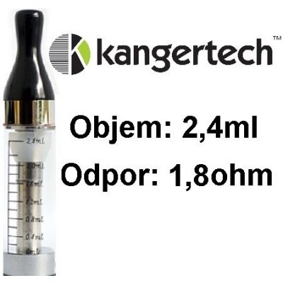 Kangertech CC/T2 Clearomizer 1,8ohm čirý 2,4ml – Zbozi.Blesk.cz