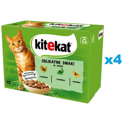 Kitekat Delikatne Smaki s krůtou, králíkem a drůbeží v omáčce 48 x 85 g – Hledejceny.cz