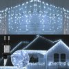 Vánoční osvětlení Yakimz 400 LED Icicle Icicle dekorace vánoční okno světelný řetěz venkovní, ColdBílá