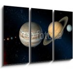 Obraz 3D třídílný - 105 x 70 cm - solar system sluneční soustava – Hledejceny.cz