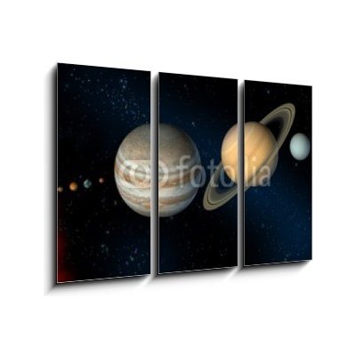 Obraz 3D třídílný - 105 x 70 cm - solar system sluneční soustava – Zbozi.Blesk.cz