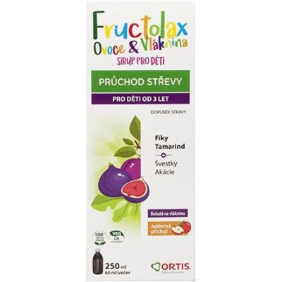Ortis Fructolax Ovoce Vláknina sirup pro děti 250 ml