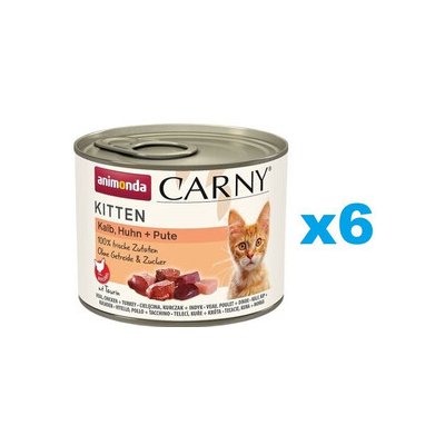 Carny Kitten Telecí Kuřecí a Krůtí 6 x 0,2 kg – Zboží Mobilmania