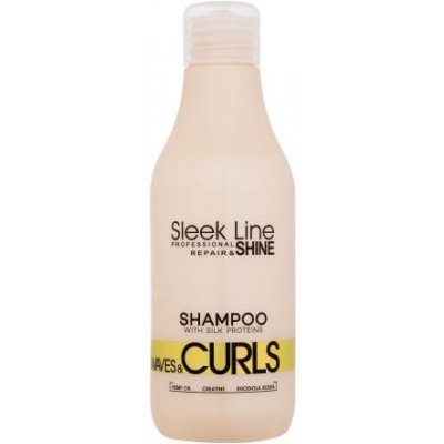 Stapiz Sleek Line Waves & Curls Shampoo 300 ml čisticí a hloubkově hydratační šampon pro kudrnaté a vlnité vlasy pro ženy