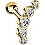 Troli Podélná pozlacená single náušnice s čirými zirkony VHLLE00669GW – Zboží Dáma