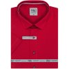 Pánská Košile AMJ pánská bavlněná košile krátký rukáv regular fit puntíkovaná červená VKBR1280