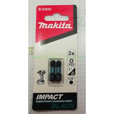 MAKITA torzní bit 1/4" Impact Black PZ3, 25mm 2 ks – Zboží Mobilmania