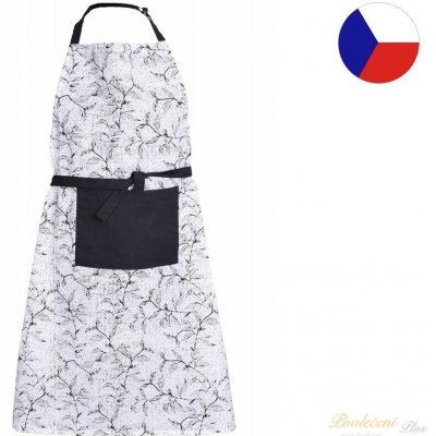 Forbyt kuchyňská zástěra Leaf černá lístky 70x90cm – Zboží Mobilmania