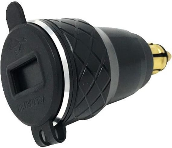 DIN adaptér Interphone s 2 x USB výstupem pro motocykly, max. 4.2 A, černý ACCDIN2USBALU19