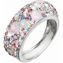 Jewelry by Bohemia Stříbrný prsten s krystaly Swarovski růžový Magic Rose 35031.3