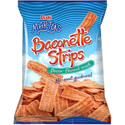 Oishi Chipsy s příchutí slaninky, Marty's Baconette Strips 90 g – Sleviste.cz