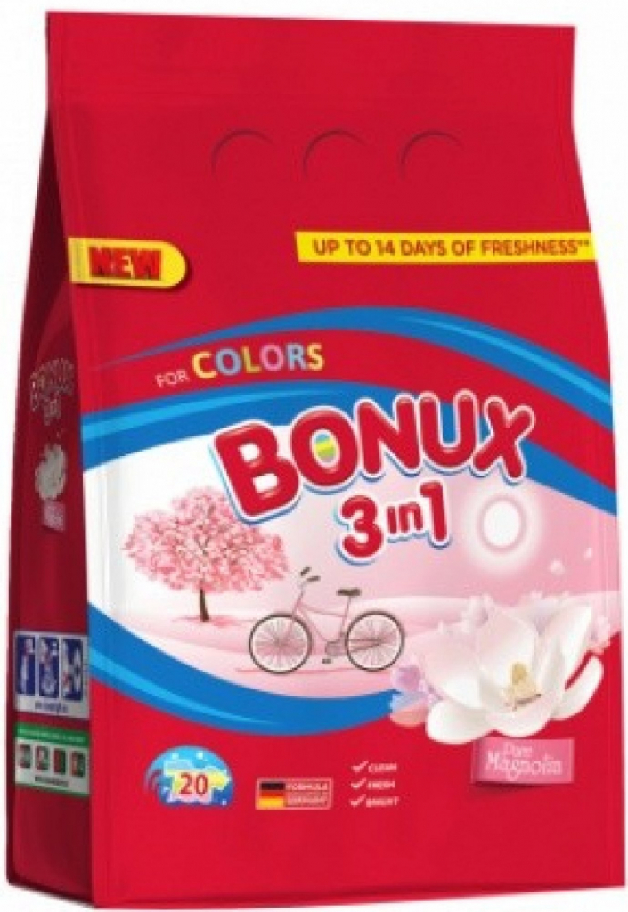 Bonux 3in1 Colors Radiant Rose pací prášek 20 PD 1,5 kg