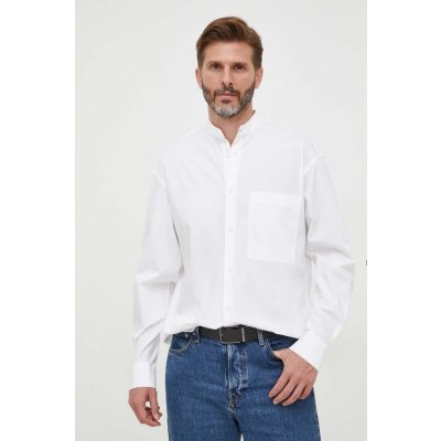 Calvin Klein pánská košile relaxed se stojáčkem K10K111736 bílá