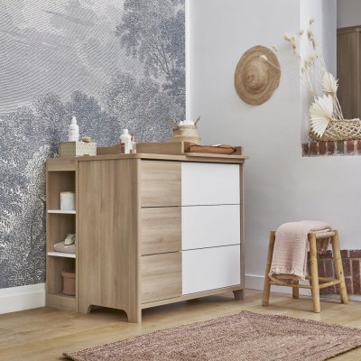 Gautier Aldo Designová přebalovací komoda s regálem Sacha oak – Zboží Mobilmania