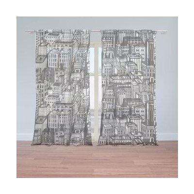 Sablio Záclony Kreslené mrakodrapy: 2ks 150x250cm – Hledejceny.cz