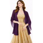 Šifónový šál přes společenské šaty Tmavě fialová – Zboží Dáma