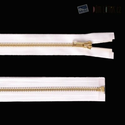 Zip mosazný dělitelný bílý 40 cm – Zboží Mobilmania